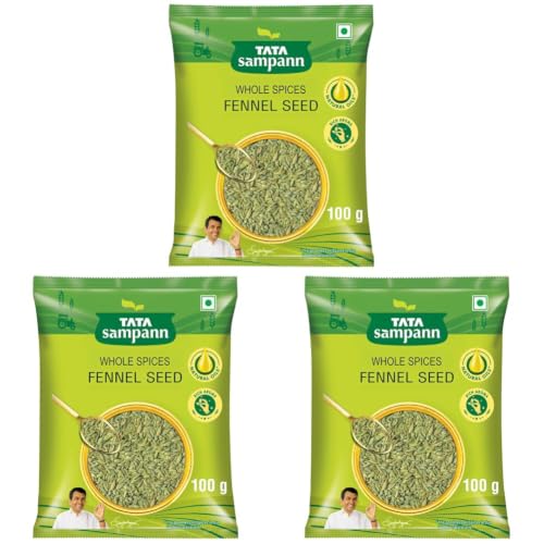 Image of Tata Sampann Fennel Seed (Saunf), Whole Spices, Natural Oils*, Rich Aroma, 100g (Pack of 3)