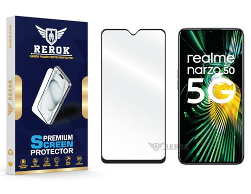Image of Gorilla Tempered Glass Screen Protector Compatible with Realme Narzo 50 5G [Pack of 1] | Edge-to-Edge, Bubble-Free, Case Friendly, Easy Installation Kit