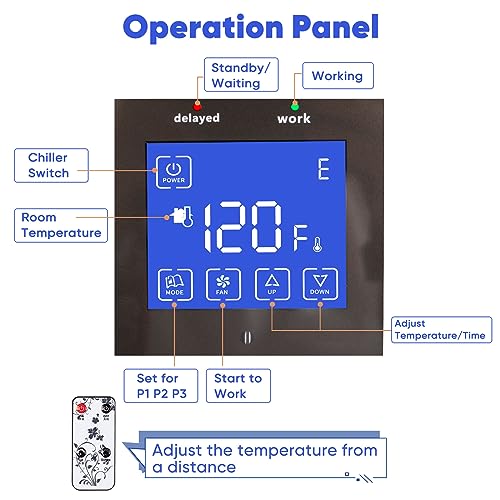 SOKO Aquarium Chiller 42Gal Hydroponic Water Chiller 1/10 HP, Cold Plunge System 160L Cooler for Fish Tank, Axolotls, Coral Reef with Powerful Circulation Function Constant Temperature & Low Noise