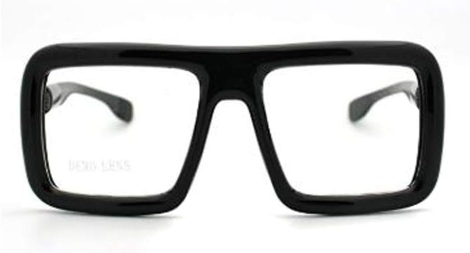 Thick Square Glasses Clear Lens Eyeglasses Frame Super Oversized Fashion (mat.