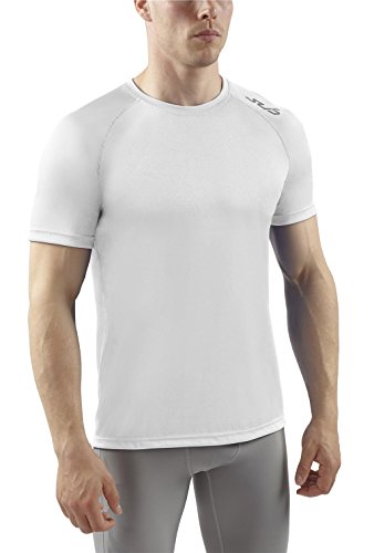 Sub Sports Calor Stay Cool para Hombre de Manga Corta de la Camiseta/Tech tee - Blanco - XL