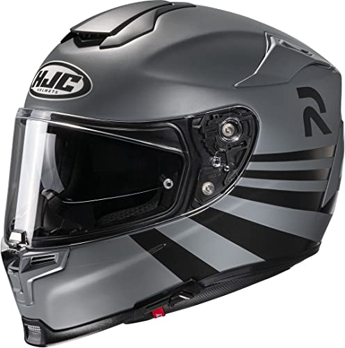 HJC Rpha 70 Stipe Casco Moto Sport Touring, Grigio/Nero, M, 57-58 cm