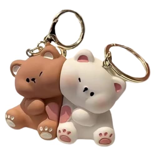 Genérico Llavero de oso de pareja - Llavero con colgante magnético de 4x5x2 cm, dije de animal de dibujos animados, lindo par de llaveros | llaveros a juego, regalo para amantes, socios, mochila, bol