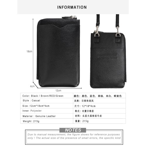 Genuine Leather Wallet with 7 Card Slots Mobile Phone Bags for Women Crossbody Purse Small Shoulder Bag3
