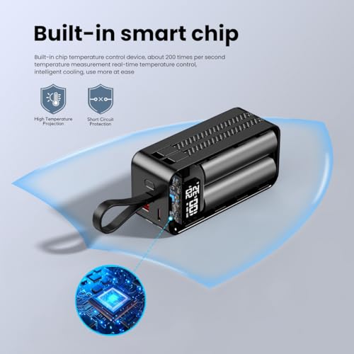 Image of AGARO Sonic Power Bank 20000 mAh 65W 4-in-1 Power Bank (Type-C & Lightning Cable, USB-A & Type-C Port),65W PD & 60W QC Output, Fast Charging for Laptop, Mobile, Tablet, iPad, smartwatch, earpods.