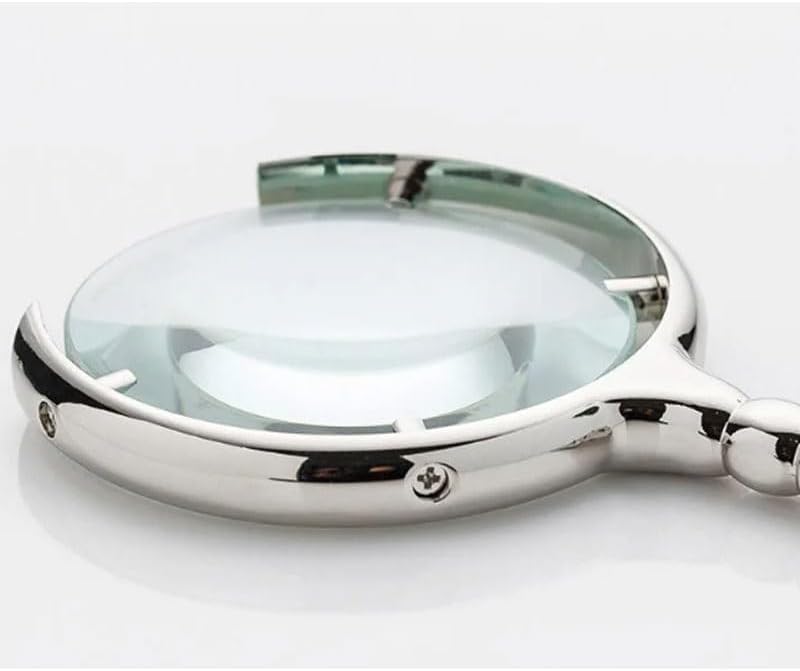 Magnifying Glass Handheld Magnifier Classic 8X Metal Crafts for Antique Newspaper Book Reading