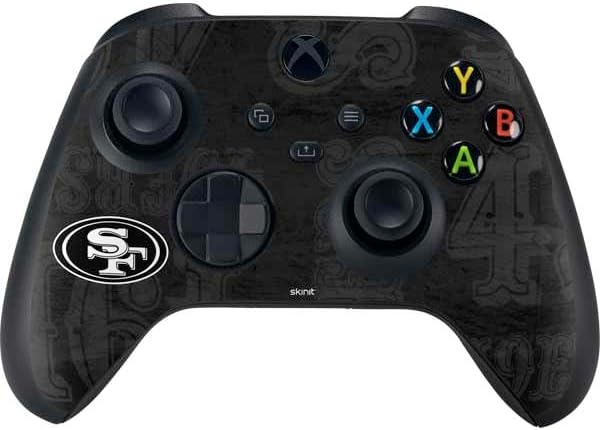 Skinit Decal Gaming Skin Compatible with Xbox Series X Bundle - Officially Licensed NFL San Franciso 49ers Black & White Design