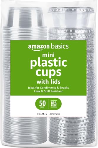 Amazon Basics Disposable Plastic To-Go Cups and...