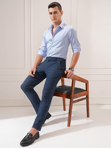 Image of Highlander Men's Slim Fit Formal Shirt | Solid Formal Shirt for Men | Comfortable Fabric | Stylish Design for Everyday Use & Office Wear