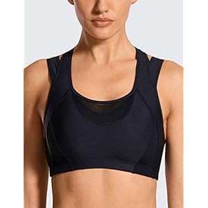 SYROKAN Sports Bras for Women High Support Mesh Fu...