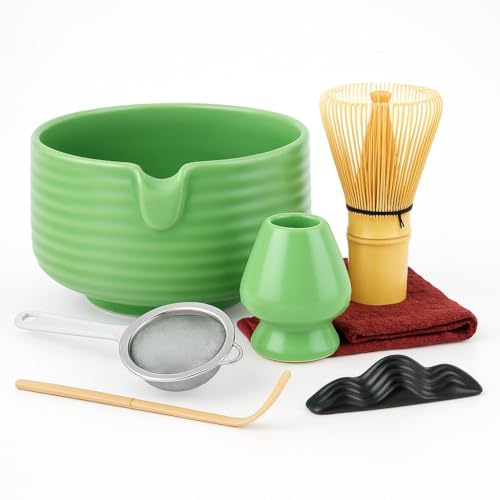 BRJSY Complete Matcha Tea Set with Pour Spout Bowl