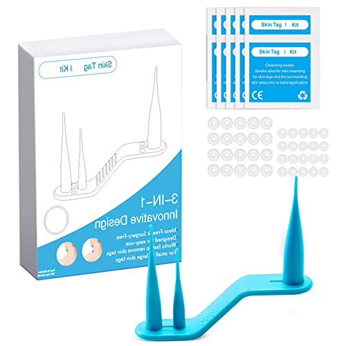 Skin -Tag - Removal Kit,3IN1 Fast Effective Skin - Tag - Remover for Skintags One-Hand Application at Home in Minutes, with 40 Micro and Regular Skin Tag - Bands