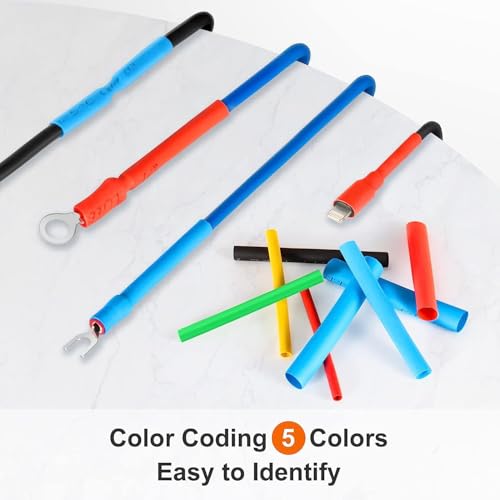 Image of 560Pcs Heat Shrink Tubing 2:1 Kit | Electrical Wire Cable Repair Insulation Sleeving Wrap Assortment Box for DIY Electronics Automotive | 12 Sizes 5 Colors (Black,Red,Blue,Yellow,Green)