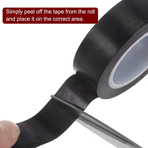 Image of HARFINGTON Fabric PTFE Tape Roll, 0.5 inch x 33 ft High Temperature PTFE Adhesive Tape 0.13mm Thickness for Vacuum Sealer Machine Hand Impulse Sealers, Black