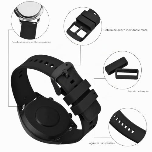 Correas de silicona impermeables con pasadores rápidos de 20mm y 22mm 4