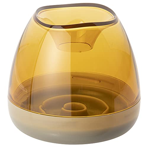 プラキラ Flowers 花瓶 つぼみ フラワーベース クリアイエロー×オリーブお手軽 おしゃれ フラワーポット 生涯割れない保証付き 漂白剤対応 日本製 高さ100.5mm×最大幅110mm