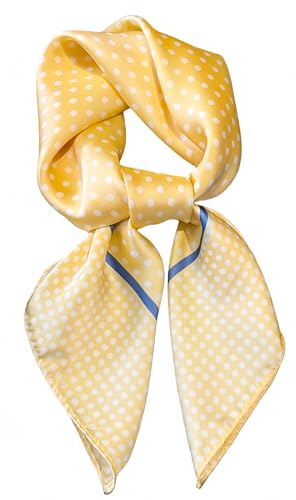 MINIDORA Satin Scarves for Women 27.5 27.5 inches Medium Square Elegant Silk Feeling D0094-Yellow