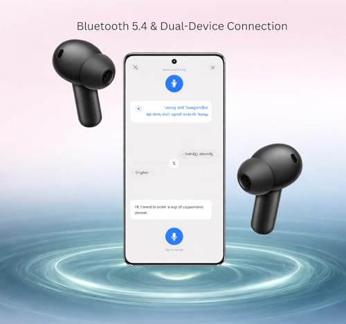 Image of Bluetooth Buds 4 for Oneplus with Dual Drivers & Dual DAC Audio, 50dB Active Noise Cancellation, Hi-Fi Sound Quality, Clear Voice Calls, Stable Low Latency Connection (Black)