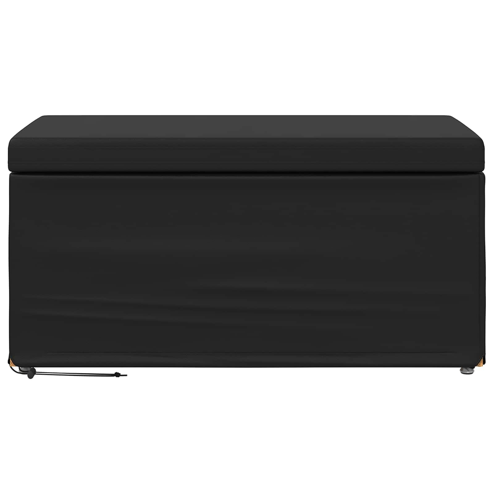 vidaXL Halka Czarny Skóra ekologiczna i drewno inżynieryjne, Nowoczesny, trwały, kompaktowy stołek do kuchni, stylowy design, wygodne siedzenie, minimalistyczne meble