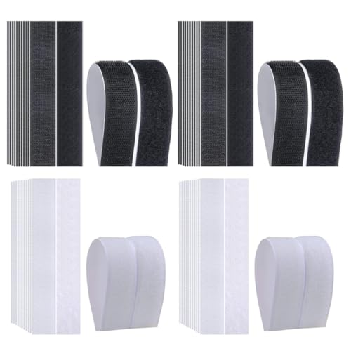 16 PCS Adhesivo Doble Cara, Cierre Adhesivo Doble Cara Extrafuerte, Cinta adhesiva Doble Cara, 3 * 10cm (blanco y negro)