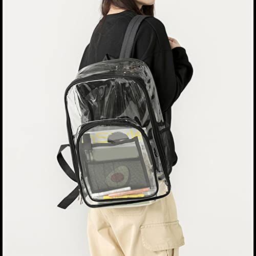 Heavy Duty Transparent Backpack, Large Capacity Daypack With Smooth Zippers For Travels Daily Outings4