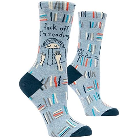 Fuck Off, Im Reading Crew Sock, Women 5-10, multicolour Cover