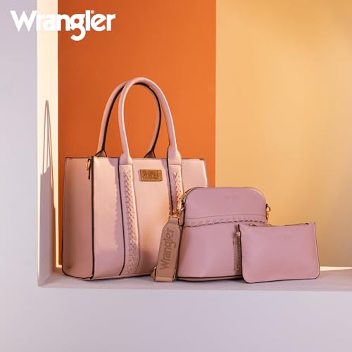 Image of Wrangler 3PCS Purses for Women Tote Bag Crossbody Handbag and Wallet Set with Guitar Strap