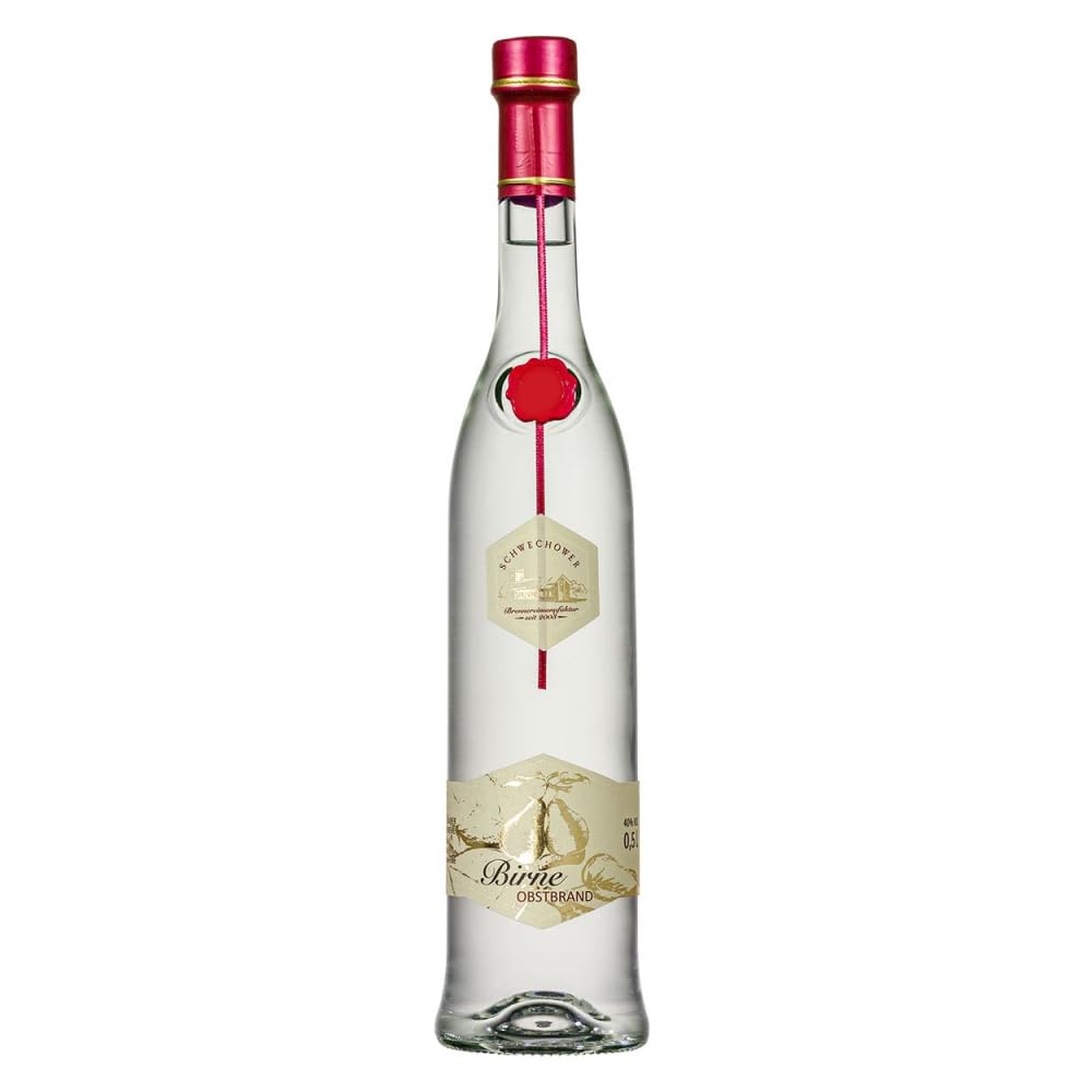 Schnapsgeschenk Nr. 15264 | Williams Birnenbrand 0.5l (40% Vol) + DDR-Eierlikör Original (F5) 0.5l (18% Vol) + 2 Gläser in Geschenkkarton mit Goldprägung | Schwechower Brennerei (1229)