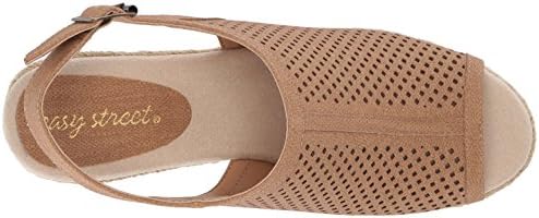 Easy Street Women's Stacy Wedge Sandal, tan Linen Print, 6.5 | Image 4