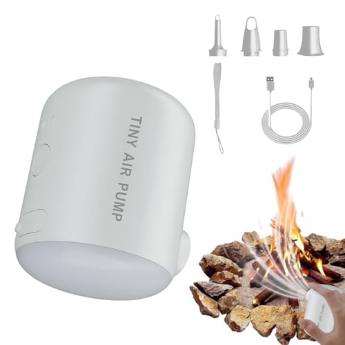 Bomba eléctrica para inflables, bomba de aire para inflables – Inflarador de colchones recargable con luz LED | Equipo de exterior 2200 mAh Inflación herramienta para picnics de camping de v