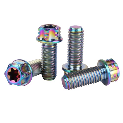 Image of 4Pcs Titanium Bolt Flange Torx Head M8 M10 x 20 25 30mm Screw Bolt for Motorcycle Car Modifications (Rainbow, M8x20mm)