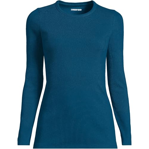 Image of Lands' End Women's Cotton Rib Knit T-Shirt