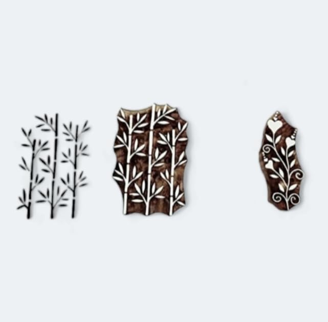 P.S.WOODEN BLOCKS STAMPS Sugarcane Strip Design Wooden Block Cloth & Paper Printing Set of 2 Piece Hand Block Printing (B08SQJBXS2) Amazon Price History, Amazon Price Tracker