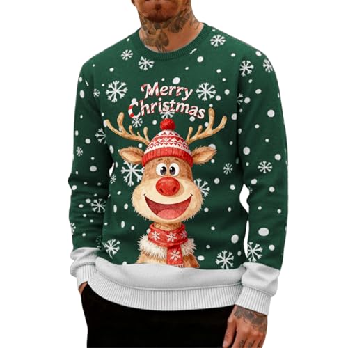 Weihnachtspullover Herren Lustig Christmas Sweater Herren Weihnachtspulli Weihnachts Baumwolle Pullover