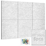 NZNSML Felt Board 120 x 60 cm Pin Boards 9 mm Thick Pinboard for Wall 6 Pack with 50 Pins Cork Tiles Alternative Silver Grey for Home Office School Kitchen