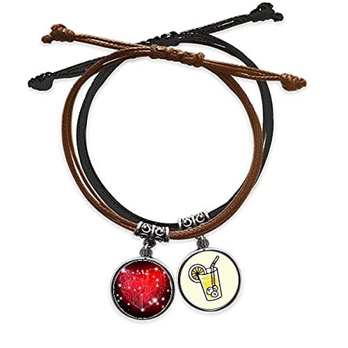 Bracelet Coeur Saint-Valentin le cadeau de couple parfait en cuir tressé