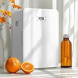 Kikihuose 22L/30Cans Mini Fridge for Bedroom, 12v DC Portable Cooler & Warmer, Mini Refrigerator with Glass Front, for Car Office Desk & Dorm Food Beverage Skincare Makeup (Cooling White)