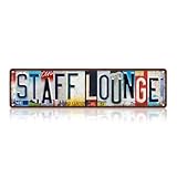 Vintage Staff Lounge Metal Tin Signs Street Signs Wall Decor 16 x 4 Inches