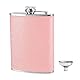 Hezhou Frauen Flachmann Klein mit Glitzer Color Mini Flachmann Mit A Trichter Tragbar Edelstahl Tragbar Edelstahl Zum Wandern, Klettern, Angeln, Camping 235ML(8Oz) (pink)