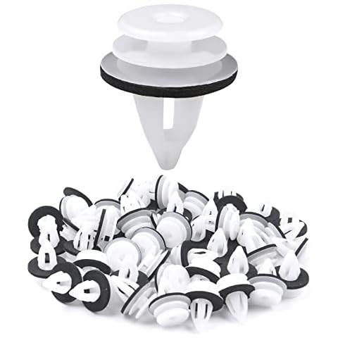URAQT Auto Body Fastener, 50pcs Universal Car Rivet Clip Kit, White Auto Bumper Fasteners Rivet Interior Trim Panel Retainers, Compatible with Car Boots, Interior Doors or Trim Panels Cover