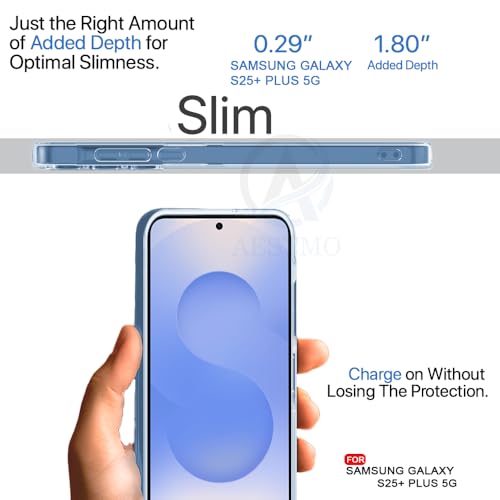 Image of AESTMO Back Case Cover for Samsung Galaxy S25 Plus 5G | Crystal Clear Design | Shock Proof Design | Transparent Back Case Cover for Samsung Galaxy S25 Plus 5G (Transparent, TPU)