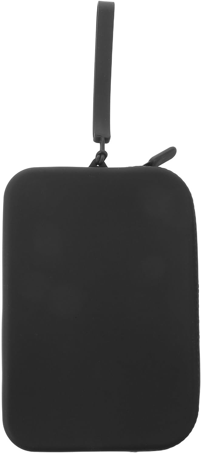 Black Silicone Travel Makeup Bag with Zipper for Women Students