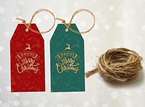 Christmas wrapping paper sheets 12/24 pcs- 70x50cm 4 kraft designs with tags and long Jute thread - Xmas roll/sheets - recyclable luxury paper for gift packing, by Giftinghouse (12)
