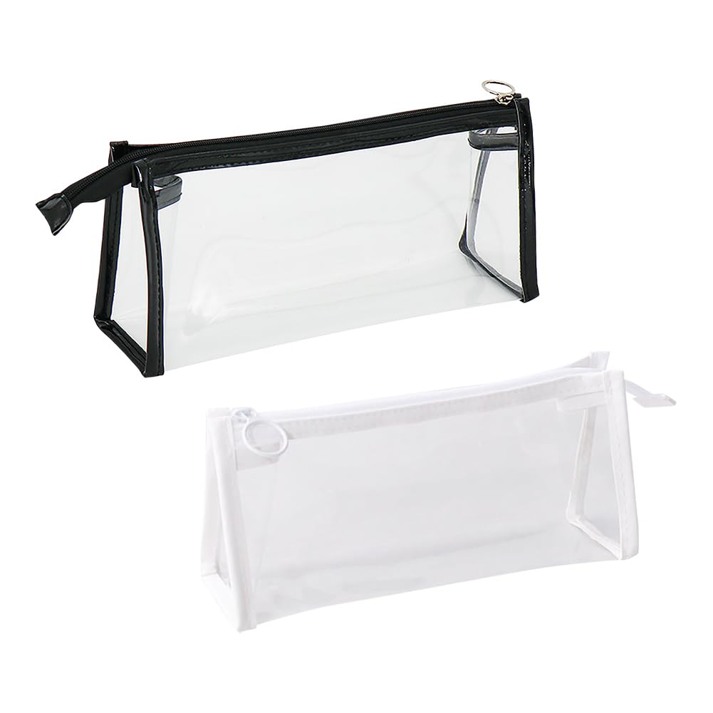 GSHLLO 2 Pcs Clear Toiletry Bags Transparent Makeup Pouches Plastic Cosmetic Bags Shampoo Lotion Storage Bags Make Up Travel Zipper Bags Waterproof