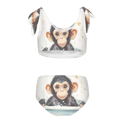 Monkey Animal in Tub Girls Bikini Sets 2 Piece Swimsuits Bathing Suit Swimwear2