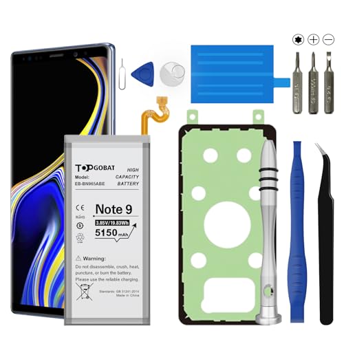 TOPTOPGOABT Batterie de rechange pour Samsung Galaxy Note 9 5150 mAh Haute Capacité Compatible avec Samsung Galaxy Note 9 Modèle (N9600 SM-N9600 N960U N960F...