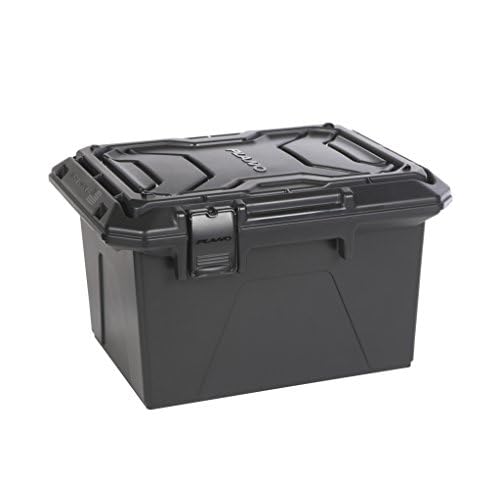 Plano Ammo Crate, Black, Lockable Plastic Ammunition Storage Box, Water-Resistant Protection with Interlocking Foam and Removable Dividers
