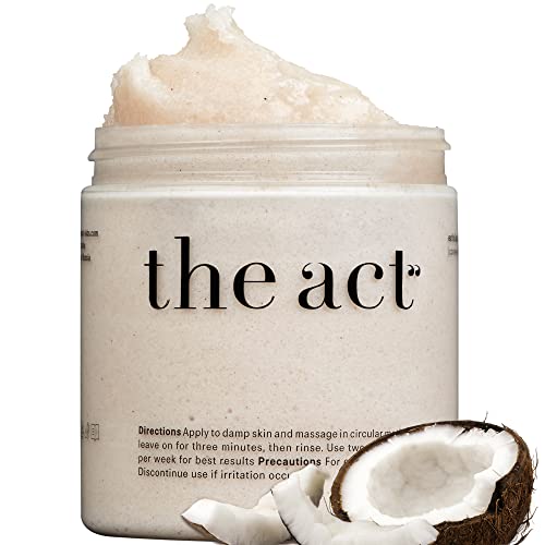 The Act Exfoliating Body Scrub - Premium 10.58 oz Dead Sea Salt Scrub and Coco Body Balm - Coconut Body Scrub Gently Exfoliates, Nourishes and Hydrates Skin - Body Scrubs for Women Exfoliation The Act Exfoliating Body Scrub - Premium 10.58 oz Dead Sea Salt Scrub and Coco Body Balm - Coconut Body Scrub Gently Exfoliates, Nourishes and Hydrates Skin - Body Scrubs for Women Exfoliation