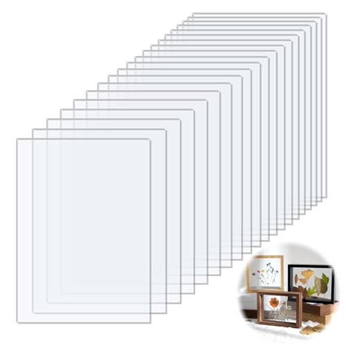 Xmart 20 Pezzi 15 x 10 x 0.1 cm Plexiglass Trasparente Fogli Acrilici Trasparenti Lastre Plexiglass Lastre Metacrilato Trasparente per Cornice per Foto Visualizzazione di Progetti Pittura