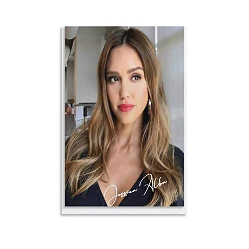 Peinture Jessica Alba toile murale grand format 60x80cm poster contemporain sans cadre